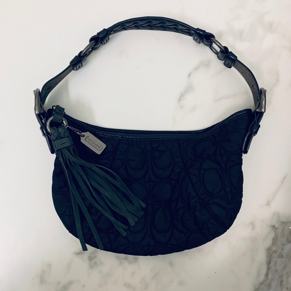 Coach - Black Quilted Nylon Small Shoulder Bag - Picture 1 of 6